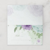 青紫色の花の緑の植物 プレイスカード (外部開封)