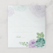 青紫色の花の緑の植物 プレイスカード (外部開封)