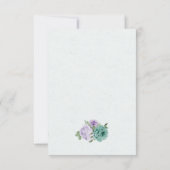 青紫色の花の緑の植物 出欠カード (裏面)