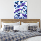 青紫色の花模様 キャンバスプリント (インサイチュ (寝室))