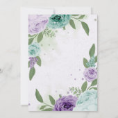 青紫色の花葉は結婚青 招待状 (裏面)