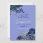 青紫色の花 |シルバー卒業パーティー 案内状 (正面)