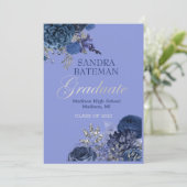青紫色の花 |シルバー卒業パーティー 案内状 (スタンド正面)