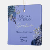 青紫色の花 |シルバー卒業記念 セラミックオーナメント (左)