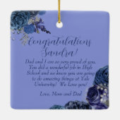 青紫色の花 |シルバー卒業記念 セラミックオーナメント (裏面)