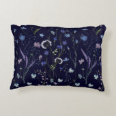 青紫色の野かわいらし花花柄 アクセントクッション (裏面)