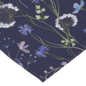 青紫色の野かわいらし花花柄 ショートテーブルランナー (コーナー)