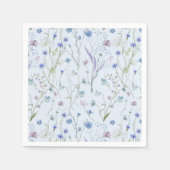 青紫色の野かわいらし花花柄 スタンダードカクテルナプキン (正面)