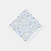 青紫色の野かわいらし花花柄 スタンダードカクテルナプキン (角)