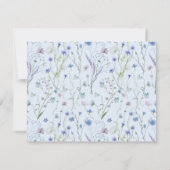 青紫色の野かわいらし花花柄 ノートカード (裏面)