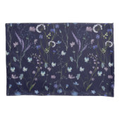 青紫色の野かわいらし花花柄 枕カバー (正面)