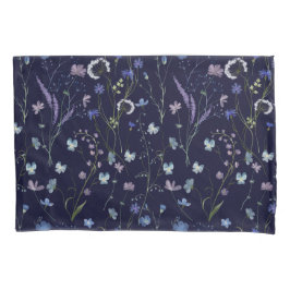 青紫色の野かわいらし花花柄 枕カバー