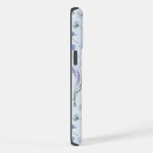 青紫色の野かわいらし花花柄 iPhoneケース (右側面)