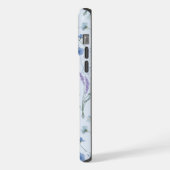 青紫色の野かわいらし花花柄 iPhoneケース (左側面)