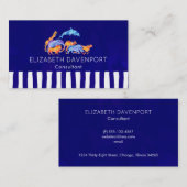 青紫色の野生動物ストライプの縁ど 名刺 (正面/裏面)