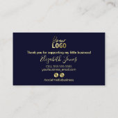 青紫色の金ゴールドインク購入ありがとうございます 名刺 (裏面)