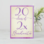 青紫色の黄色の卒業生 招待状 (スタンド正面)