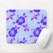 青紫色ハイビスカスフラワー マウスパッド (マウス)