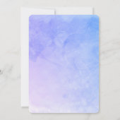 青紫色水彩羽毛婚礼请柬 招待状 (裏面)