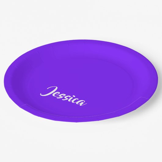 青紫色無地のの平原 ペーパープレート (アングル)