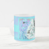 青紫色猫のマグ フロストグラスマグカップ (正面左)