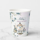 青紫色花卉婚前祝福茶会 紙コップ (正面)