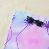 青紫色雏菊图案海滩毛巾 ビーチタオル (インサイチュ)