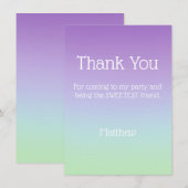 青紫虹色の少年感謝カード 招待状 (正面/裏面)