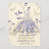 青紫蝶舞礼服 婚前お披露目パーティー 招待状 (正面/裏面)