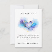 青紫金 アブストラクト ハート ありがとうカード サンキューカード (正面)