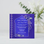 青紫銀色ヘンナ メンディ 結婚式招待状 招待状 (スタンド正面)