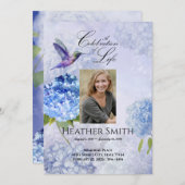 青紫陽花お祝いの葬式 招待状 (正面/裏面)