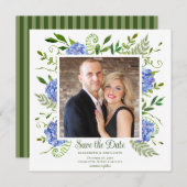 青紫陽花の写真 セーブザデート (正面/裏面)