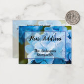 青紫陽花の新住所のお知らせ ノートカード (正面/裏面インサイチュ)