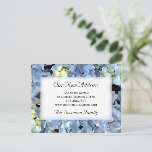 青紫陽花の新住所のお知らせ 案内状 (スタンド正面)