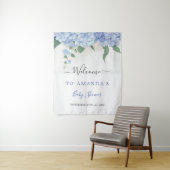 青紫陽花の植物性ベビーシャワー タペストリー (インサイチュ)