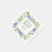 青紫陽花の男の子ベイビーシャワー スタンダードカクテルナプキン (角)