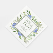 青紫陽花の男の子ベイビーシャワー スタンダードランチョンナプキン (角)