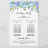 青紫陽花の結婚式プログラム (裏面)