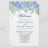 青紫陽花の結婚式プログラム (正面/裏面)