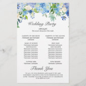 青紫陽花の結婚式プログラム (裏面)