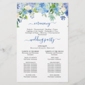 青紫陽花の結婚式プログラム (裏面)