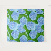 青紫陽花ウェトロール模様 タペストリー (正面(横))