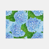 青紫陽花ウェトロール模様 フリースブランケット (正面(横))