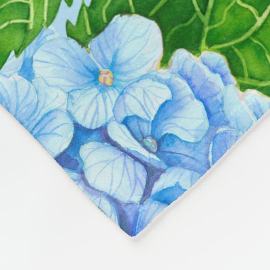 青紫陽花ウェトロール模様 フリースブランケット (角)
