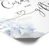 青紫陽花エレガント茶ポットカードとギフト ポスター (角)