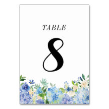 青紫陽花テーブル番号カード – テーブル8