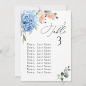 青紫陽花テーブル番号座席表カード 招待状 (裏面)