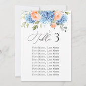 青紫陽花テーブル番号座席表カード 招待状 (裏面)