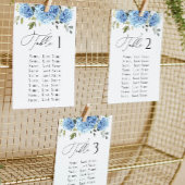 青紫陽花テーブル番号座席表カード 招待状